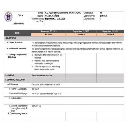 Electrical Installation and Maintenance NCII 11-Quarter 1-Week 5.docx
