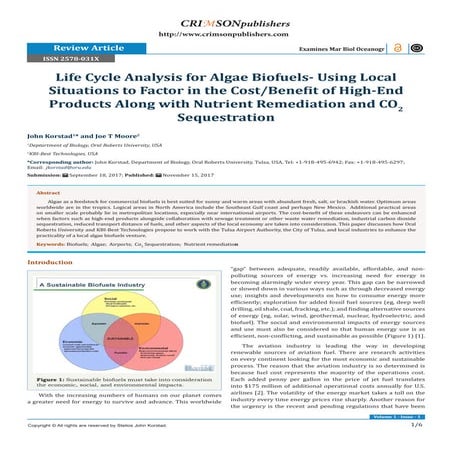 Life Cycle Analysis for Algae Biofuels- Using Local  Situations to Factor in ...