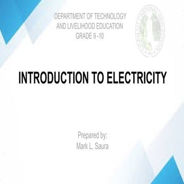 Electrical Installation and Maintenance  Introduction to Electricity.ppsx