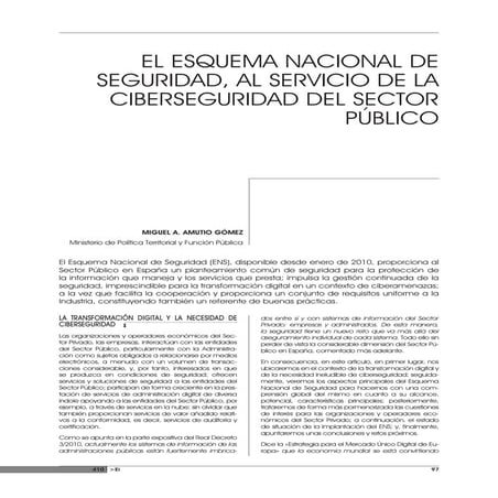 El Esquema Nacional de Seguridad, al servicio de la ciberseguridad del Sector...