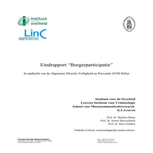 Eindrapport burgerparticipatie