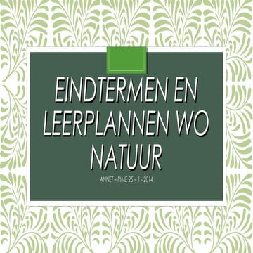 Eindtermen en leerplannen wo natuur - Walter Dons
