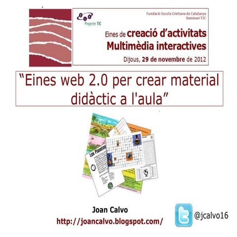 Eines web 2.0 per crear material didàctic a l'aula