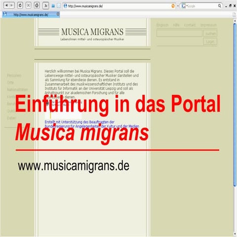 Einführung in Musica migrans
