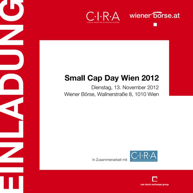 Invitation Small Cap Day 13.11.2012