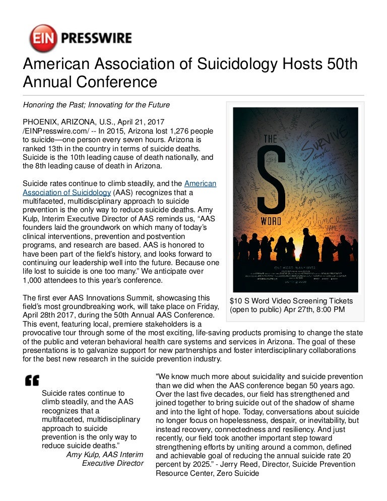 Ein presswire 377258868americanassociationofsuicidologyhosts50t…