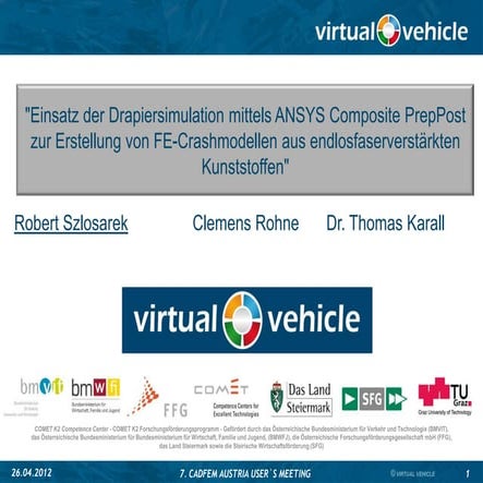 Einsatz der Drapiersimulation mittels ANSYS Composite PrePost zur Erstellung ...