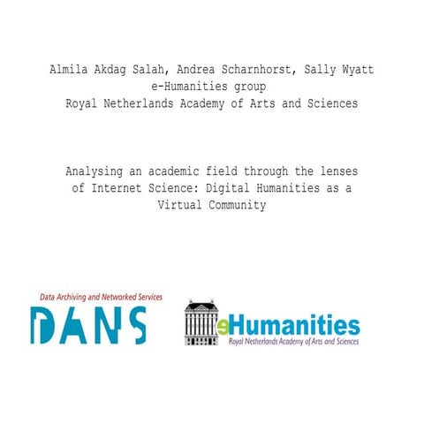 Digital Humanities as a Virtual Community