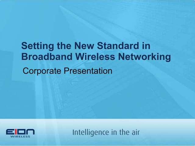 Eion Wireless Corporate Overview