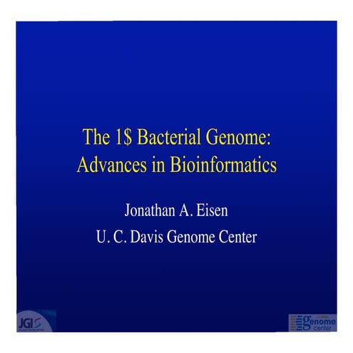Jonathan Eisen talk on 1$ Genome