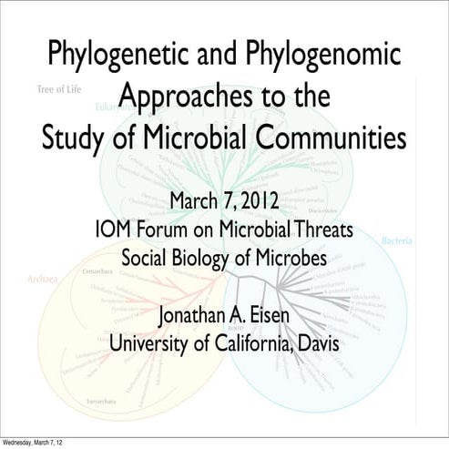 Jonathan Eisen: Phylogenetic approaches to the analysis of genomes and metage...