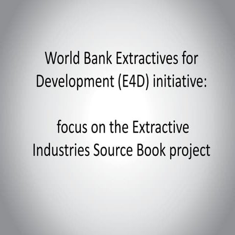 Ei source book in context of the e4 d initiative