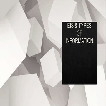 Eis &amp; types of information system