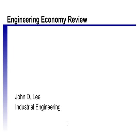 Engineering Ecomomy Review An investment made in a fixed asset is similar to ...