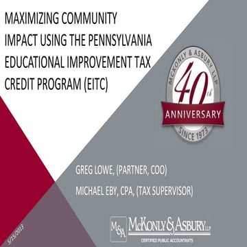 McKonly & Asbury Webinar - Maximizing Community Impact Through EITC