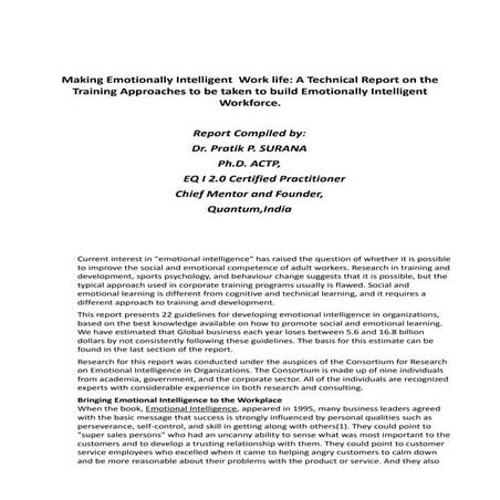 Emotional Intelligence Technical Report