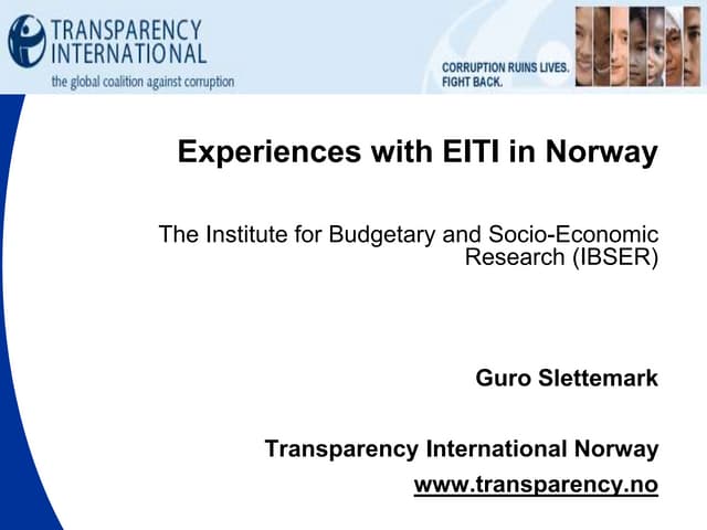 EITI   ukrainian delegation - the norwegian experience
