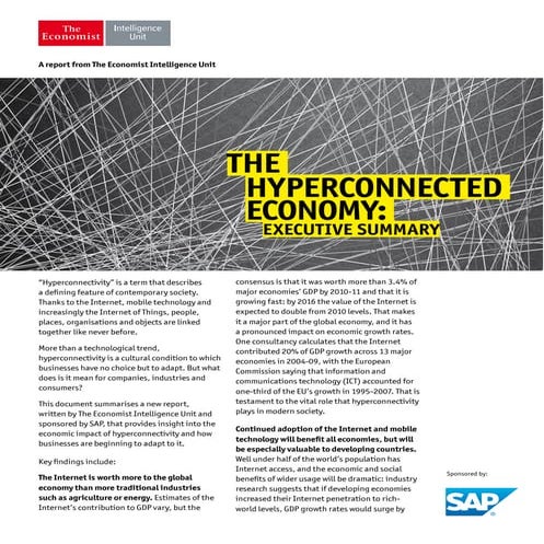 The hyperconnected economy: executive summary