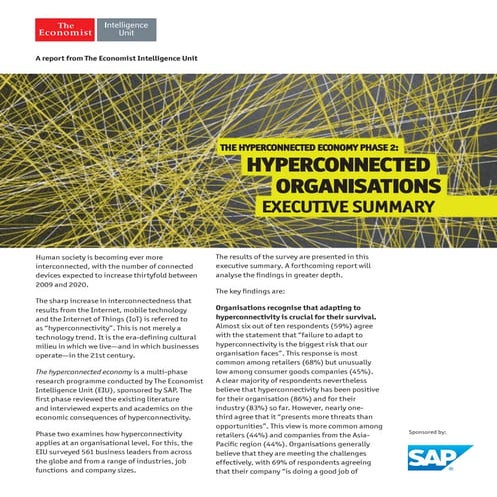The Hyperconnected Economy Phase 2: Hyperconnected Organisations