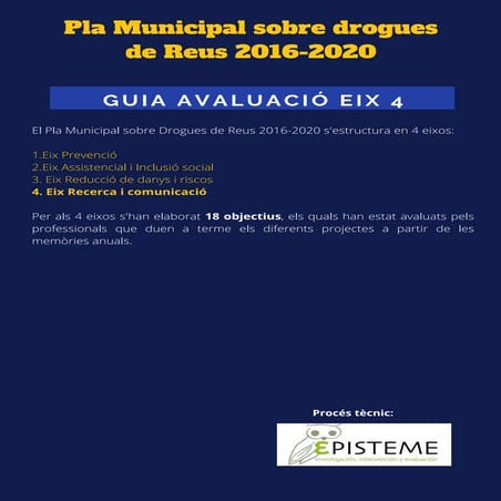 Avaluació Eix 4 PMSDR 2016 2020