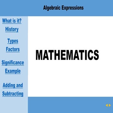 Algebraic Expressions