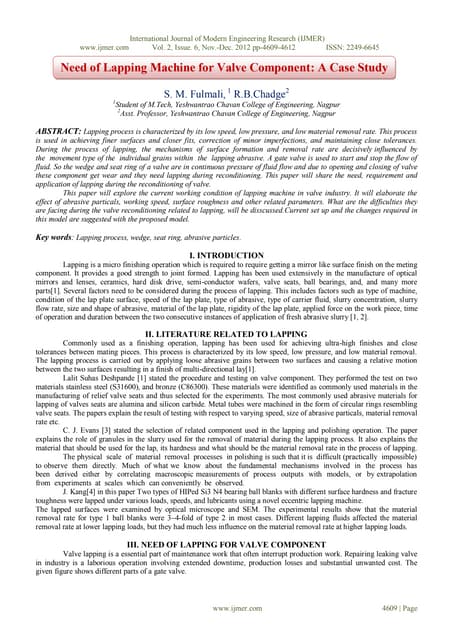 Design and Development of Valve Lapping Machine | PDF | Technology ...