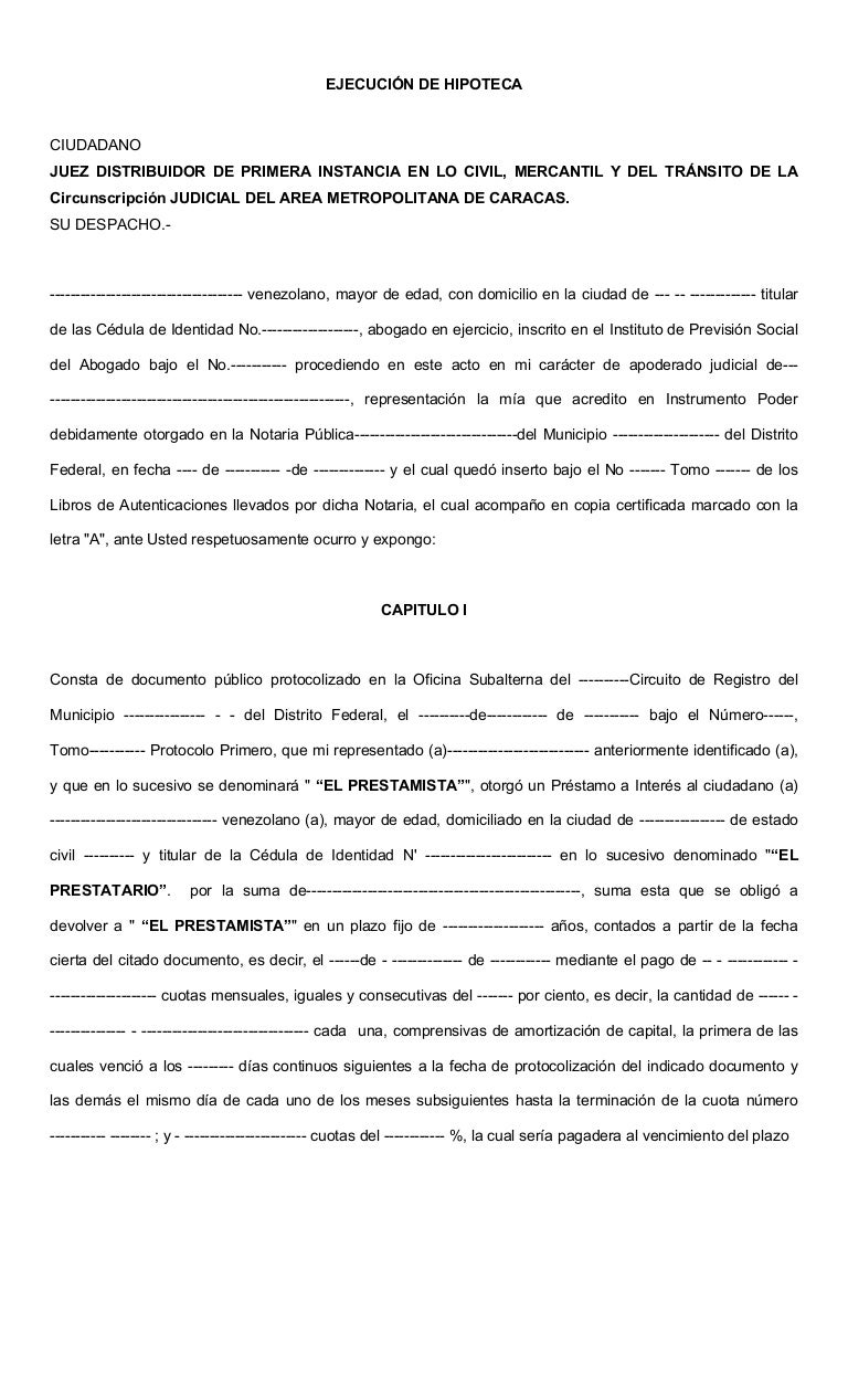 Ejecución de hipoteca