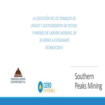 Estandarización y Seguridad en Desate y Sostenimiento Minero ...