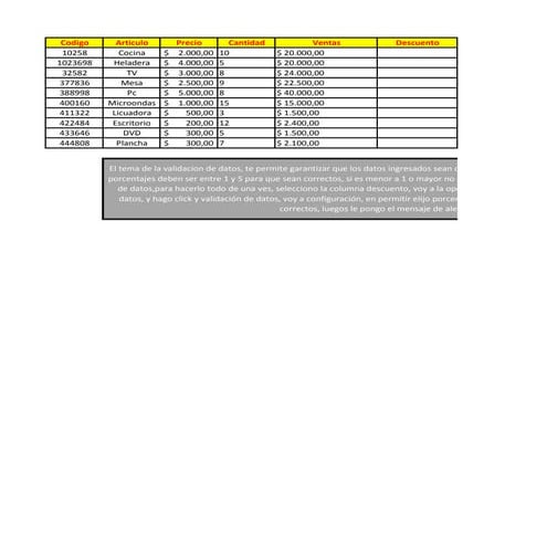 Ejemplo 1 validación de datos