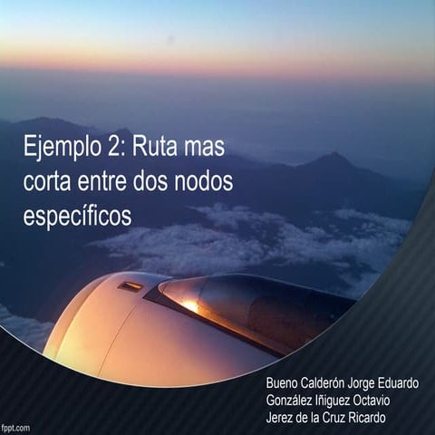 Ejemplo 2 ruta mas corta entre dos nodos especificos