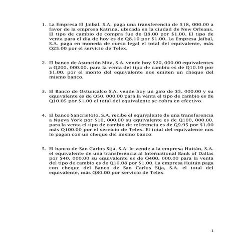 Ejemplo compra y venta de divisas | PDF