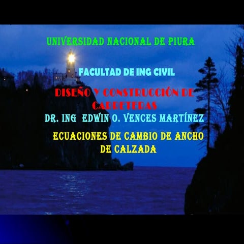 Ejemplo de ecuaciones de cambio de ancho de calzada 2 PPT