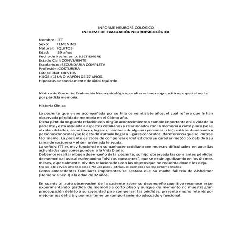 Métodos de evaluación del CI