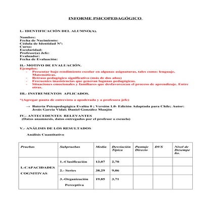 Ejemplo de informe para evalúa 0
