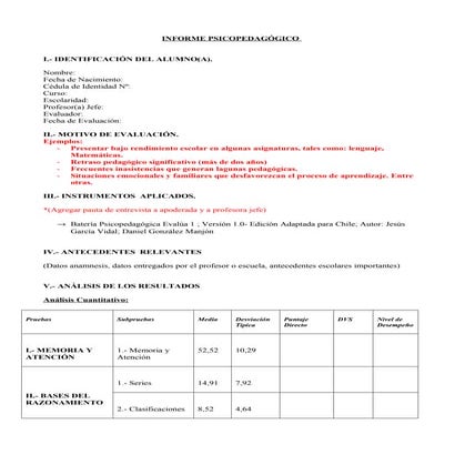 Ejemplo de informe para evalúa 1