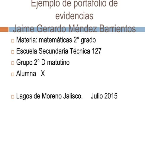 EJEMPLO DE PORTAFOLIO DE EVIDENCIAS CON ENUNCIADOS GUIAS