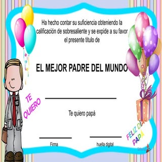 Ejemplo diplomas para el día del padre