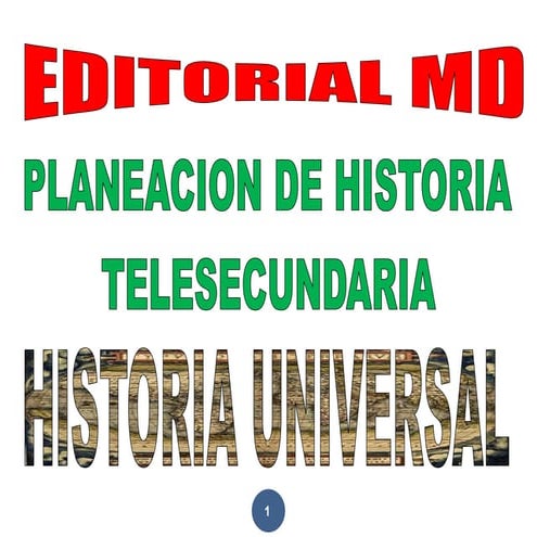 Planeacion de Historia Telesecundaria 