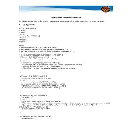 Mantener valores en los campos de texto de un formulario PHP