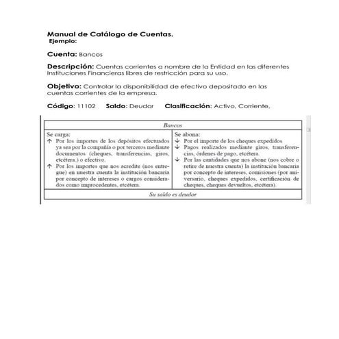 Ejemplo manual de catálogo de cuentas