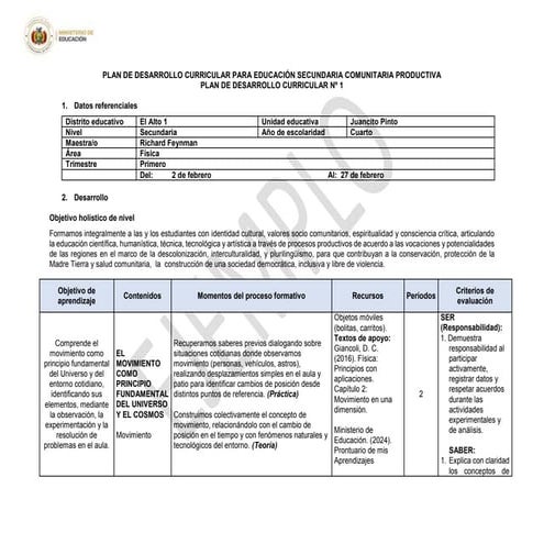EJEMPLO PDC_SEC. FÍSICA 2026.pdf ministrio de educacion | PDF