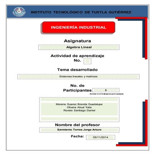 Aplicacion del Algebra Lineal en la Ing. Industrial