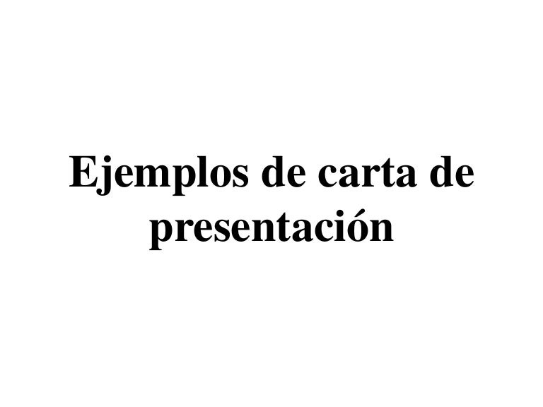 ejemplo de cartas de presentacion
