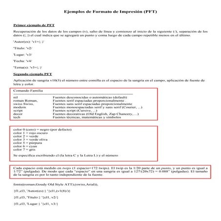 Ejemplos de formato de impresión (pft) 1