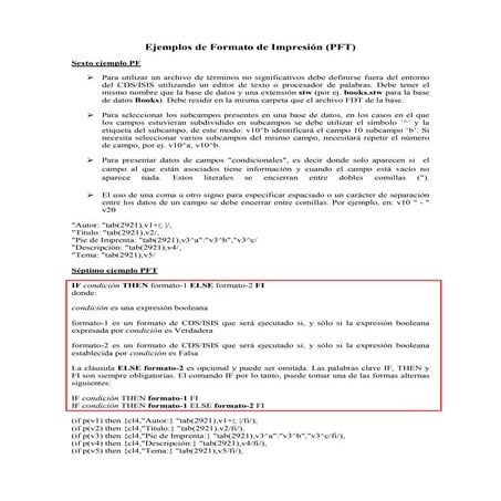 Ejemplos de formato de impresión (pft) 2