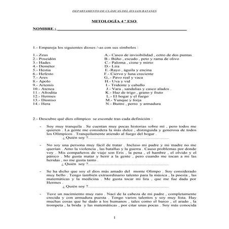 Ejer. Definiciones  PanteóN OlíMpico