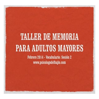 Ejercicio de memoria para el adulto...