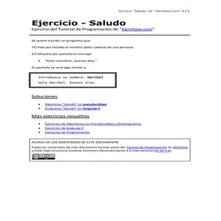 Ejercicio - Saludo
