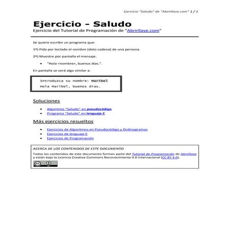 Ejercicio - Saludo