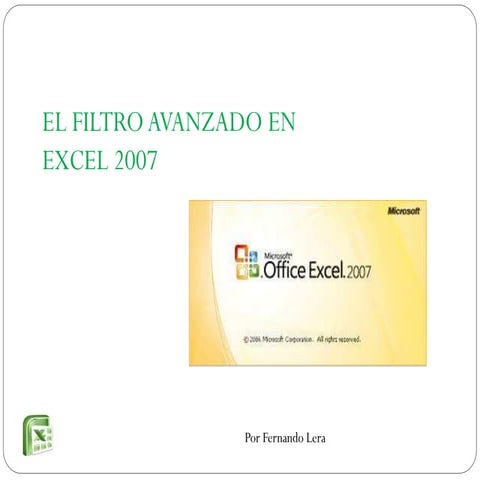 Filtro Avanzado en Excel.